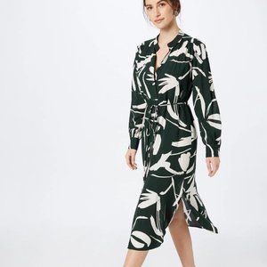 $595 HUGO BOSS Green Floral Abstract Dibanora Belted Midi Dress NEW Size 4